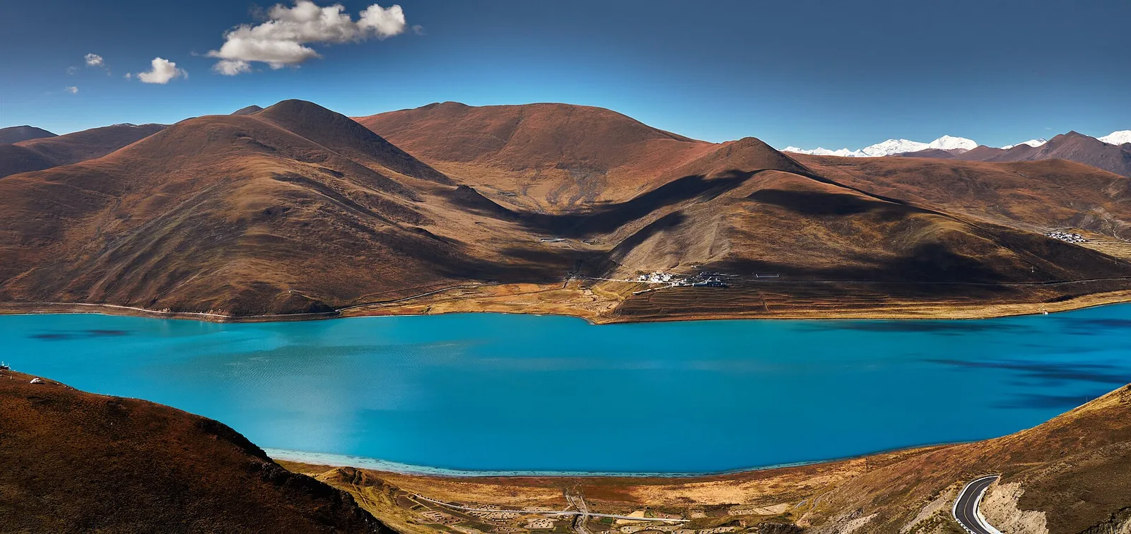 Yamdrok Lake and nearby valleys, China