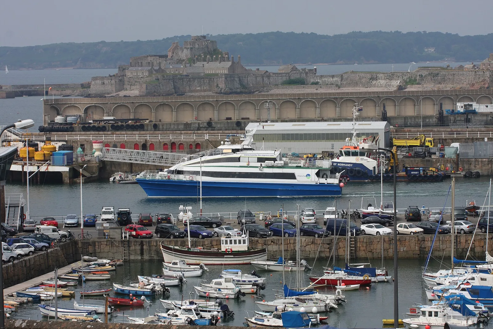 St Helier harbour and civic quarter, Jersey