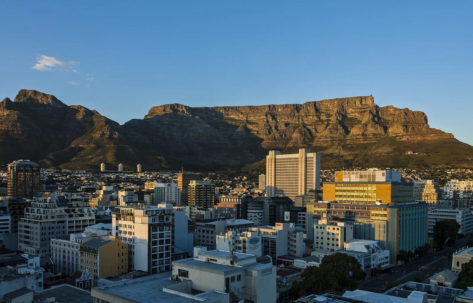 Cape Town city bowl and waterfront, South Africa
